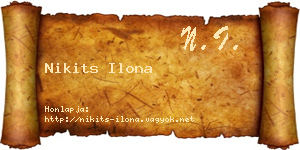 Nikits Ilona névjegykártya